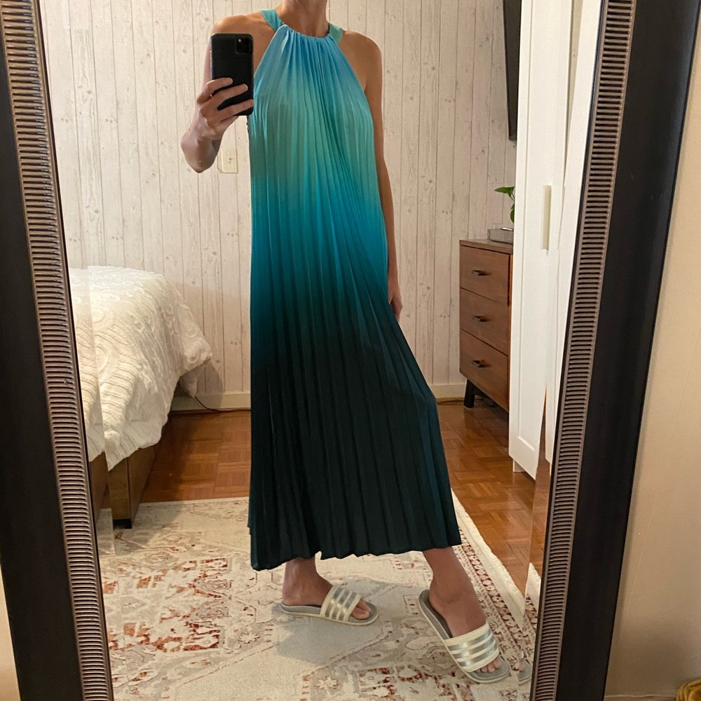 Multicolored pleated dress